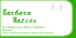 barbara matics business card